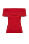 Red Carmen Collar Fitted/Body Sitting Knitted Madonna Collar Blouse Twoss24Bz00497 - 7