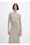 Striped rubber knit dress