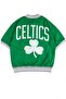 Clover Printed Green Unisex Oversize College Shirt - 2