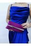 Women's Stoned Purple Evening Dress Clutch Portfolio Chain Strap Hand Wedding Engagement Night Shoulder Bag - 2