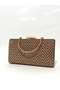 Women's Stoned Gold Evening Dress Clutch Portfolio Chain Strap Handheld Wedding Engagement Night Shoulder Bag - 4