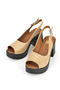 , Women's Genuine Leather Heeled Sandals 141992Z28003 Beige - 4