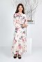 Girl's Lined Full-Length Floral Patterned Long Dress - 6