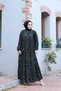 WOMEN'S TESETURY FRONT COLLAR TASSEL AND ARM END RUBBER DETAIL WOVEN VISKOSE FABRIC STYLISH PATTERNED DRESS - 6