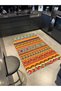 Modern Decorative Carpet with Hexagonal Geometric Pattern in Orange Yellow Tones 4384 - 3