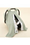 Muslin Double Sided Stroller Cover and Cushion - Mint Knitted - Bird - 5