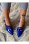 MİA COBALT BLUE Patent Leather 3 BUCKLE HEELED SANDALS - 2