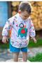 Giraffe and Lion Pattern Sleeved Baby Food and Activity Bib - 4