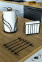 Luxury Stainless Service Presentation Set Towel Holder Napkin Holder Trivet Black Glossy 3-Piece Kitchen