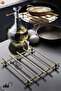 Service Presentation Set and Bread Basket Towel Holder Napkin Holder Trivet Bread Dish Gold Gold Dowry Set of 4 - 4