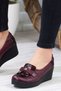Women's Burgundy Genuine Leather Orthopedic Shoes (Buy 1 Size Larger) - 4