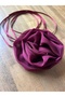 Şifon Bordo Gül Choker - 3