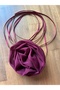 Şifon Bordo Gül Choker - 2