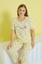 multicolor Curve Plus Size Oversize Knitted Pajamas Set