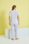 plaid pattern multicolor Curve Plus Size Oversize Knitted Pajamas Set - 3