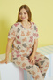 multicolor Curve Plus Size Oversize Knitted Pajamas Set