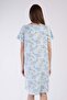 Women's Short Sleeve Blue Nightgown C0T8N3161 - 4