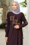 Amaya Stoned Hijab Dress 832 - Plum - 2