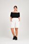 Women's Large Size Elastic Waist Linen Capri 24060