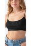 Sports bra with pads, rib, combed cotton