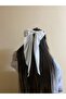 White Scarf Bow Buckle - Long Tailed Bow Clip Hair Clip - 2