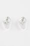 Women's Plate Detailed Silver Earrings C4788AXNS - 4