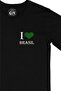I Love Brasil Black T-Shirt with Pocket Logo Design - 2