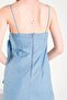 Women's Blue Front Tie Detailed Side Slit Denim Dress - 7