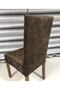 Silk Velvet Vein Pattern 6-Piece Lycra Chair Cover Brown - 2
