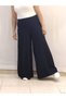 Elastic Waist Wide Leg Steel Knitted Black Trouser Skirt - 2