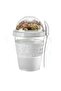Yogurt Container with Spoon and Fruit Compartment, White Color