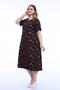 Pentagonal Collar Piece Stitched Half Sleeve Plus Size Cotton Combed Dress - 5