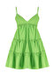 Neon Green Mini Woven Ruffle 100% Cotton Beach Dress TBESS24EL00069 - 7