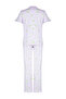 Pembe-Çok Renkli %100 Pamuklu Çiçekli Fırfır Detaylı Örme Pijama Takımı THMSS24PT00227 - 8