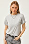 Women's Dolphin Gray Crew Neck Basic T-Shirt TSH-19000774 - 3