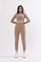 Women's Summer Camel Trend Model Pencil Detailed High Waist Fabric Trousers 30062