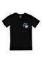 Black T-Shirt with Pocket Logo Design with Ukraine Map and Flag