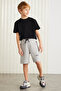JEFFRERY-GRM24011 75% cotton 25% polyester interlock printed and zippered shorts for boys Grey Shorts - 3