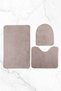 3-Piece Toilet Seat Set Bathroom Rug Mat Set 60X90 Milky Brown