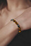 Tiger Eye Hematite Design Natural Stone Bracelet - 6