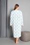 100% Cotton Seasonal Long Sleeve Combed Plus Size Mother's Nightgown 1503 - 6
