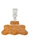 2-Piece 80x140 50x70 Cm Large Size Bath Mat Set Non-Slip Base Toilet Seat Set 80X140 MUSTARD - 2