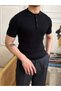 Men's Polo Collar Cotton Hair Braided Slim Fit Short Sleeve Thin Knitwear T-Shirt - 6