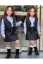 Girl's Shirt Vest Skirt Holiday Combination Set - 4