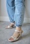 Lilac Buckle Band Detailed Blunt Toe Heeled Stylish Women's Evening Dress Shoes - 4
