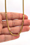 Flat Snake Italian Chain Stainless Steel Necklace Gold Color - 3 mm - 7
