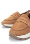 Women's Genuine Leather Tobacco Suede Loafer Shoes - 3