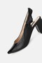 Women's Black Patent Leather Genuine Leather Heeled Shoes Size 35-41 - 6
