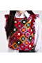 Tuscany Hand Knitted Colorful Checkered Sweater with Ruffle Detail - 4