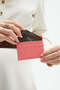 Unisex Genuine Leather Pink Card Holder - 3
